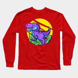 Cute Purple Little Dino Long Sleeve T-Shirt